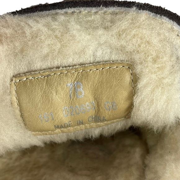 COLE HAAN D20693 BROWN SUEDE SHEEPSKIN LINED RUBBER WATERPROOF SOLE CLOG MULES - Picture 14 of 14